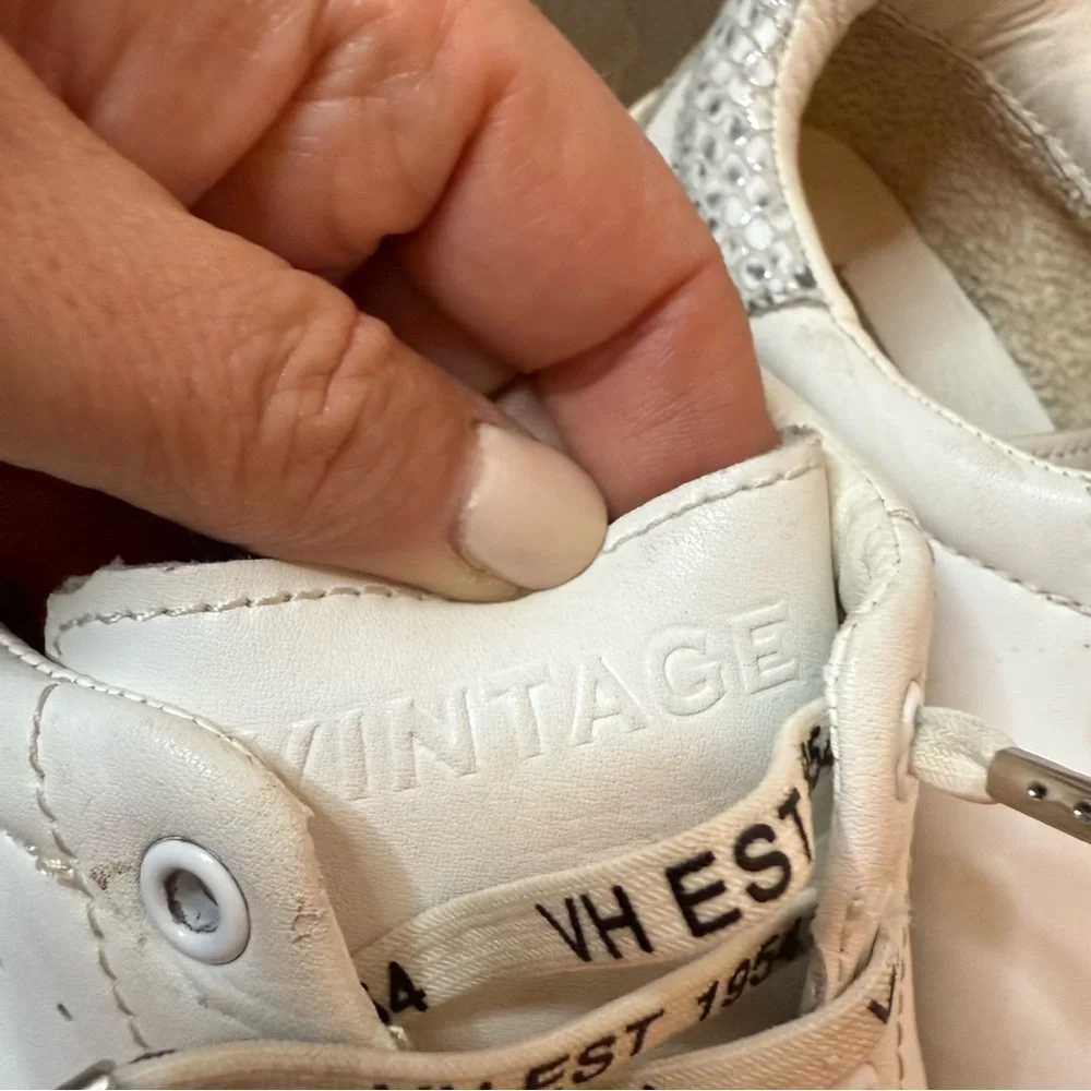 Vintage Havana | Laila White Snake Multi Leather Sneakers | Sz 8